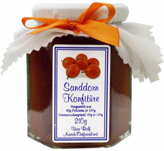 Sanddorn-Konfit�re - Menge: 210 g