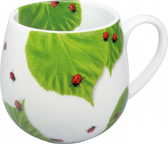 Marienk�fer auf Bl�ttern Kuschelbecher