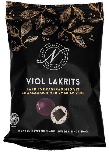 Veilchenlakritz in wei�er Schokolade