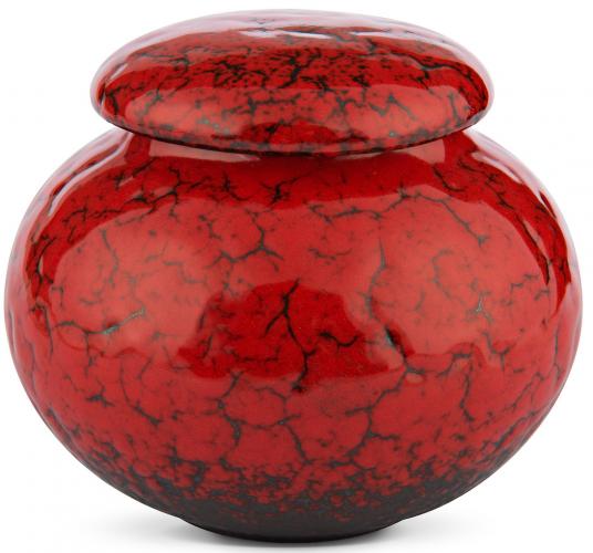 Kugelf�rmige Porzellan-Teedose - Farbe: knalliges Rot