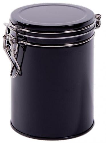Black Teedose rund mit B�gelverschluss