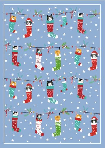 Katzen Weihnachtsstr�mpfe Geschirrtuch